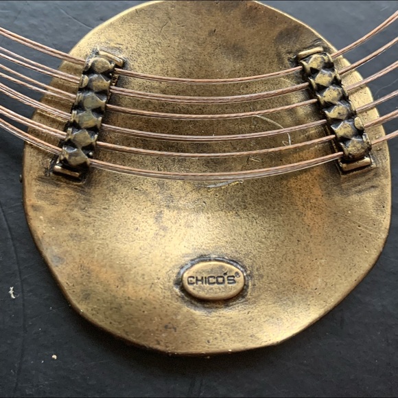 Chico’s Golden Copper Tone Metal Necklace Necklace - Picture 7 of 12